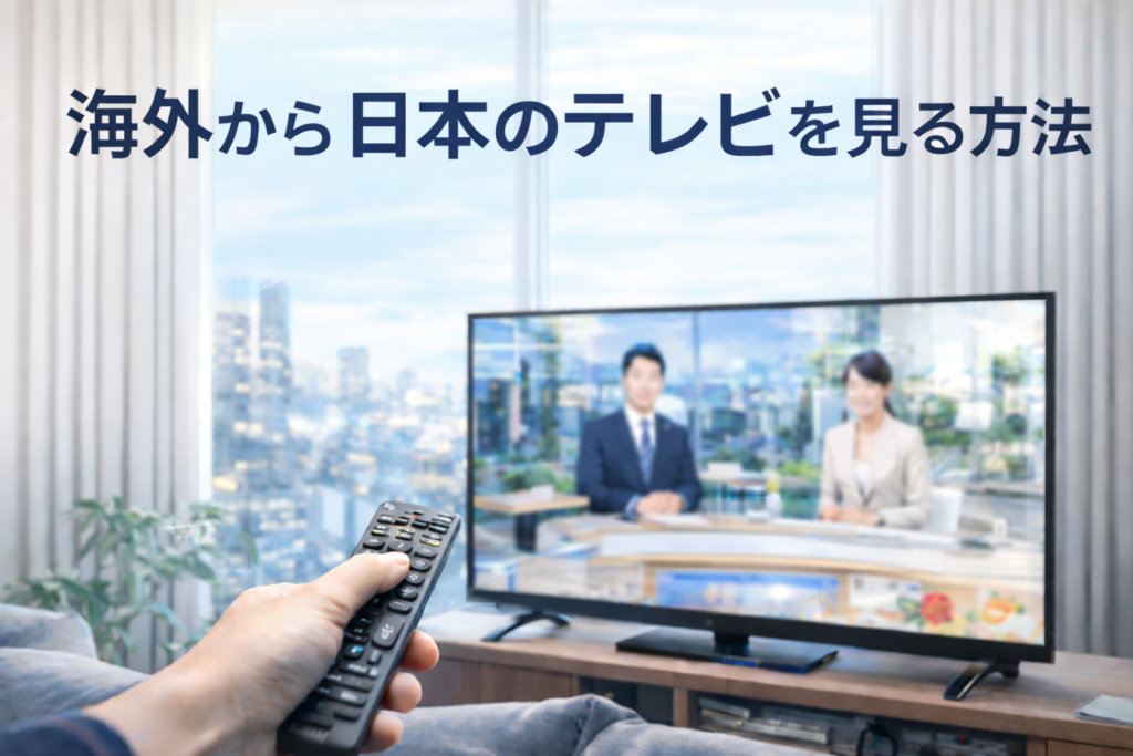 海外から日本のテレビ番組を視聴している様子